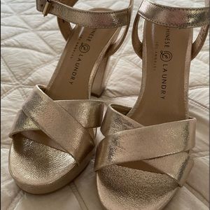 Chinese Laundry Gold Metallic Heels